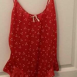 Undercover Wear made in U.S.A red with small stars strap and a built in panties.